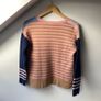 White Stuff Reversible Cardigan | Colorblock & Stripe | Cotton Cashmere Blend | Size UK 10 Image 5