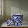 Blue Floral Handmade and Hand Painted Large Ceramic Jar with Lid, Chinese Style Jar | Warehouse Clearance | Massive Discount | Bargain prices Image 4