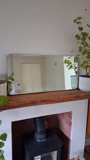 Mid Century Scandinavia Bevelled Mirror