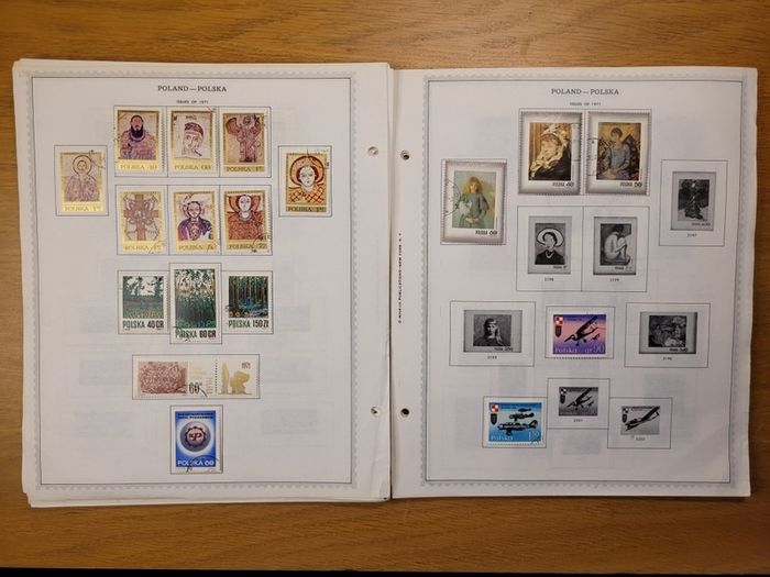 Poland 1946 -1983  Minkus Stamp album pages partially filled