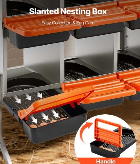 Chicken Nesting Boxes with 8 Compartments and Support Legs  Roll Away Egg Collection System