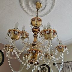 Two 9 arm Glass Chandeliers