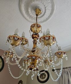 Two 9 arm Glass Chandeliers
