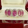 Silver Harry Ivens Designer Ring   925 Gold Plated Silver  Natural Zambian Rubies  White Zircons Image 7