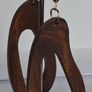 Rich Dark Wood Irregular Hoop Earrings Image 3
