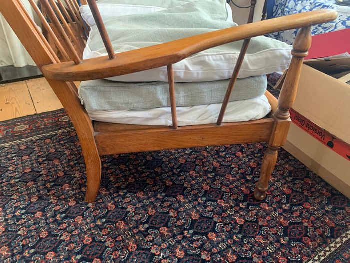 Mid Century two-seater wooden sofa