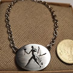 Hand Cut Out Sterling Silver Bracelet