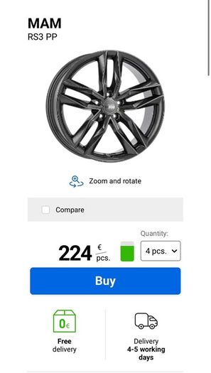 A6 S-Line 20 Inch Black Edition Alloys