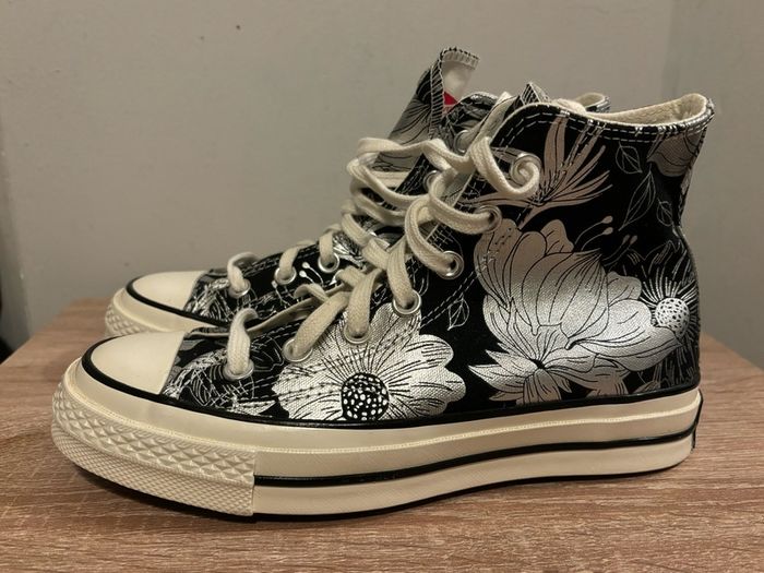 Brand New Converse Chuck Taylor Floral Black Silver UK 4
