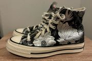 Brand New Converse Chuck Taylor Floral Black Silver UK 4
