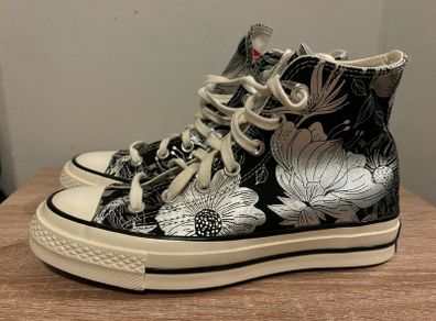 Brand New Converse Chuck Taylor Floral Black Silver UK 4