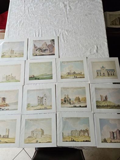 Beranger's Antique Buildings Of Ireland X 50 Prints. Each In A Sleeve With Clear Front. All In Mint Condition. See Photos For Same.