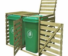 Double Wheelie Bin Shed 240 L Impregnated Wood