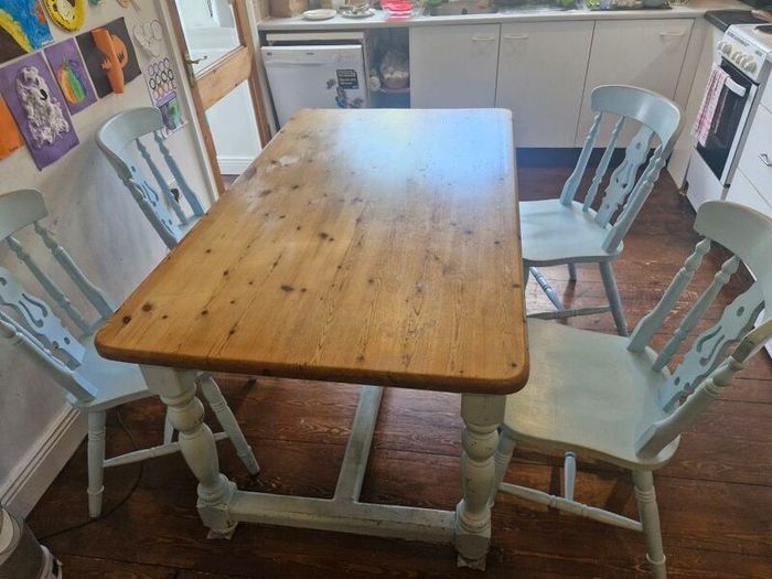 Pine kitchen table and chairs