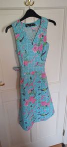 Cotton wrap sleeveless dress size 10 knee length