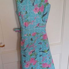 Cotton wrap sleeveless dress size 10 knee length
