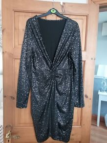 special occasion   dress black and silver sparkly shein xl will suit a 14