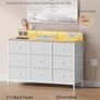 Chest of Drawers Bedroom With Charging Station, Steel Frame 9 Fabric Drawers and LED Lights Image 3