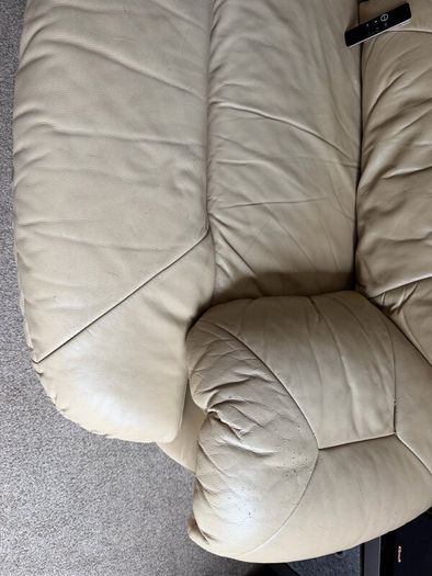 Free!- 3 seater sofa real leather hardwood