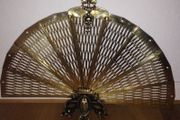 Peacock fan fireplace screen
