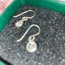 Sterling Silver Earrings with 925 Stamping & Diamond-Like Stone Image 4