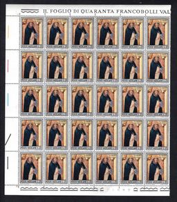 1971 Vatican City The 800th Anniversary of the birth of Holy Dominikus Commemorative Stamps marginal Corner Blocks of 30 Mint Never Hinged (MNH)