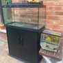 Large and small Fish tank with wooden cupboard, filter and accessories Image 2