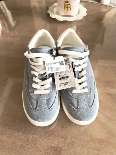 New Zara suede leather trainers