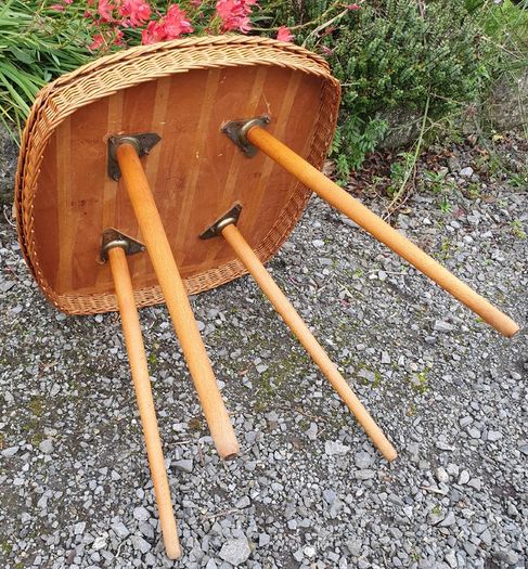 Very Rare Mid Century Wicker Table