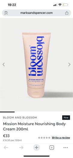 Bloom & Blossom noroushing body cream