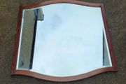 Antique mahogany bevelled mirror/over mantle