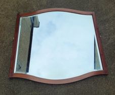 Antique mahogany bevelled mirror/over mantle
