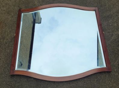 Antique mahogany bevelled mirror/over mantle