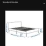 IKEA Grey Double Bed and Grey Bedside Tables Image 3