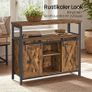 Kitchen cabinet Grey Vintage Brown  sideboard, side cabinet, kitchen cabinet with open shelves, hall cabinet, chest of drawers with louvre doors, living room, dining room, office, hallway, industrial design Image 3