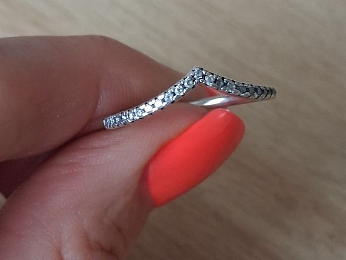 Pandora Sparkling Wishbone silver ring size 54