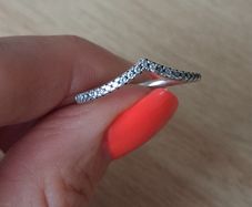 Pandora Sparkling Wishbone silver ring size 54