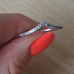 Pandora Sparkling Wishbone silver ring size 54