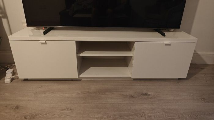 IKEA BYAS TV Bench: High Gloss White