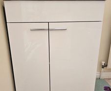 bathroom cabinet and sink