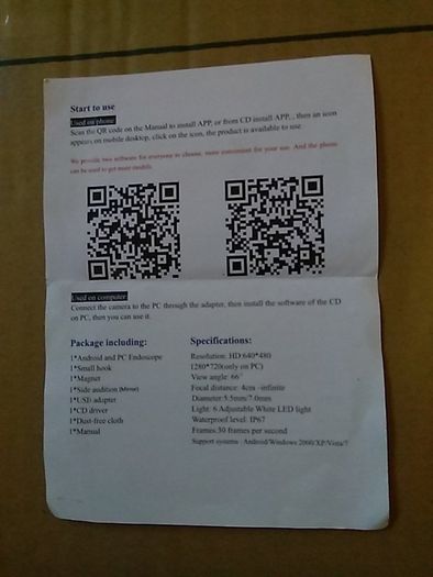 Android Phone/Laptop Endoscope