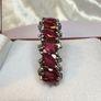 Beautiful vintage silver ring with natural rubies and diamonds. Image 3