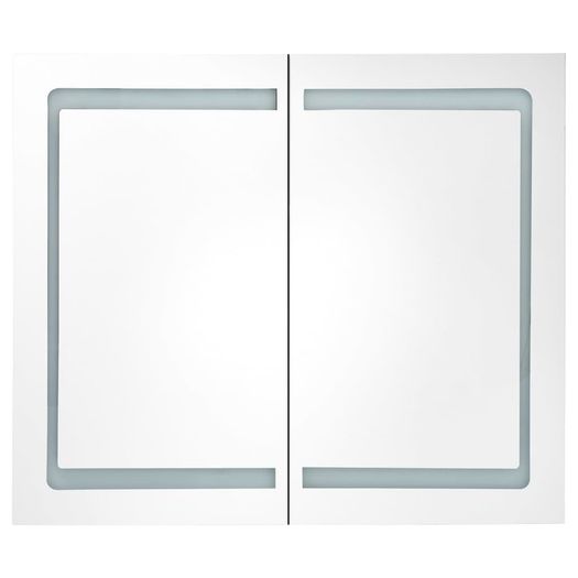 LED Bathroom Mirror Cabinet Shinning White 80x12x68 cm