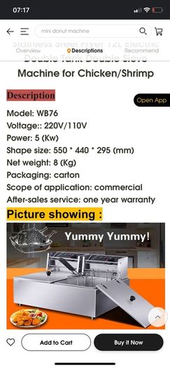 12L 220v Commercial Electric Deep Fryer w/Dual Tanks  Stainless Steel Countertop Fryer for Fried Chicken French Fries