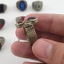 Antique Lot of 15 Bohemian Brass Rings  Assorted Ethnic & Tribal Designs Image 3