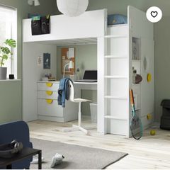 Ikea SMASTAD Loft Bed with Desk, Drawers, Wardrobe & Shelves -Good Condition
