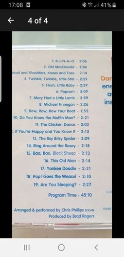 Baby music CD's