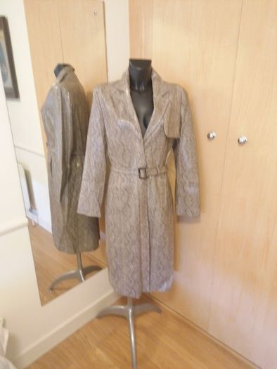 Women's Coat River Island Trench Faux Leather Size 16