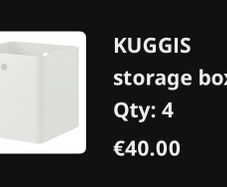 storage boxes Ikea x4 white
