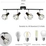 NEW SALE | 4 Way Ceiling Light Fixture Rotatable Retro Spotlight Fitting E14 Base Angle Adjustable with Black Metal Cage Flush Mount for Bedroom Living Room Hallway Image 4